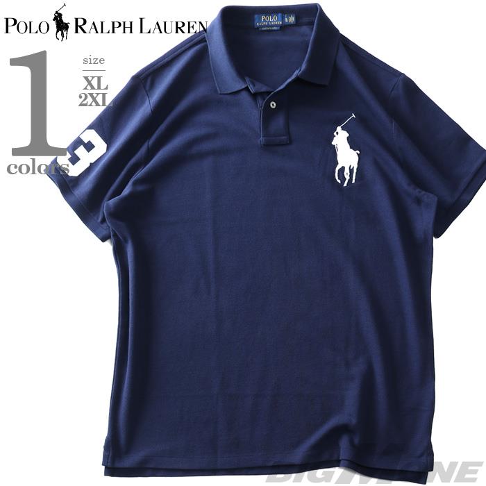 【FAD24】大きいサイズ メンズ POLO RALPH LAUREN ポロ ラルフローレン ビッグロゴ刺繍 鹿の子 半袖 ポロシャツ USA直輸入 710688969-004