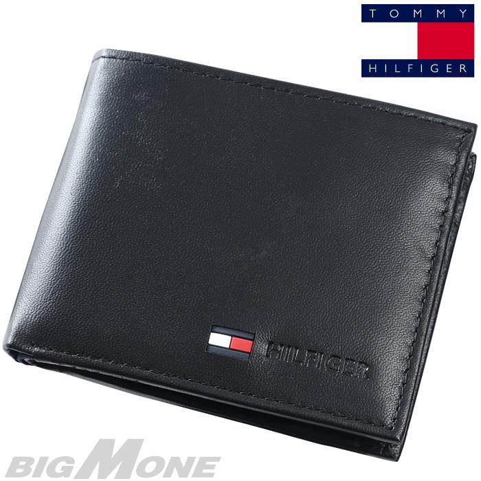 【SB0322】【FAD24】大きいサイズ メンズ TOMMY HILFIGER トミーヒルフィガー レザー 2つ折り 財布 LEATHER WALLET USA直輸入 31tl25x020
