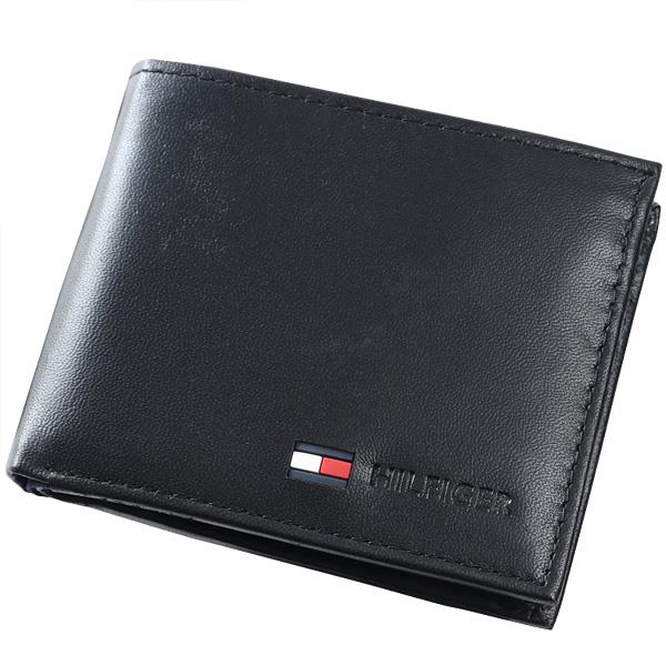 大きいサイズ メンズ TOMMY HILFIGER トミーヒルフィガー レザー 2つ折り 財布 LEATHER WALLET USA直輸入 31tl25x020