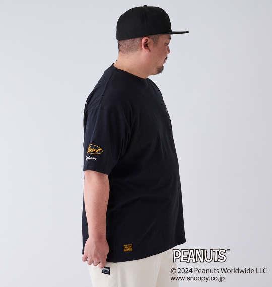 【max8】大きいサイズ メンズ FLAGSTAFF×PEANUTS スヌーピーコラボ 半袖 Tシャツ ブラック 1278-4509-1 3L 4L 5L 6L 8L