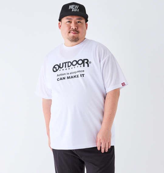 大きいサイズ メンズ OUTDOOR PRODUCTS DRY メッシュ 半袖 Tシャツ ホワイト 1258-4220-1 3L 4L 5L 6L 7L 8L