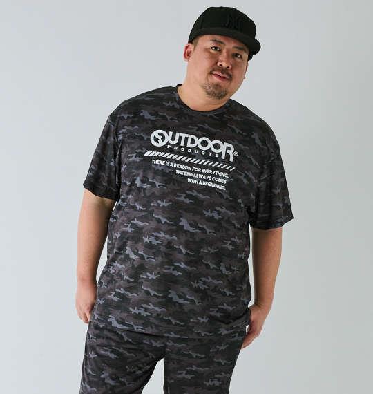 【max8】大きいサイズ メンズ OUTDOOR PRODUCTS DRY メッシュ カモフラ柄 半袖 Tシャツ ブラック系 1258-4221-2 3L 4L 5L 6L 7L 8L