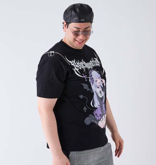 大きいサイズ メンズ PSYCHO NATION サイコ×寝田ルネ デビル 半袖 Tシャツ ブラック 1278-4542-1 3L 4L 5L 6L