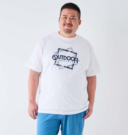 大きいサイズ メンズ OUTDOOR PRODUCTS 天竺 半袖 Tシャツ ホワイト 1258-4223-1 3L 4L 5L 6L 7L 8L