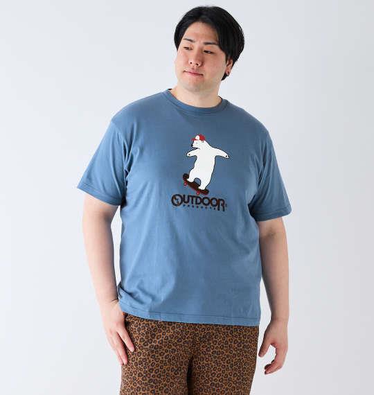 【max8】大きいサイズ メンズ OUTDOOR PRODUCTS 天竺 半袖 Tシャツ ブルーグレー 1258-4224-1 3L 4L 5L 6L 7L 8L