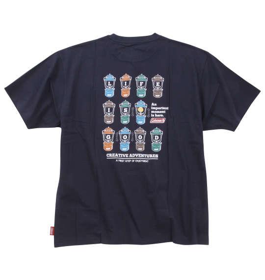 【max8】大きいサイズ メンズ Coleman USAコットン ポケット付 バックランタンプリント 半袖 Tシャツ ネイビー 1278-4208-2 3L 4L 5L 6L 7L 8L
