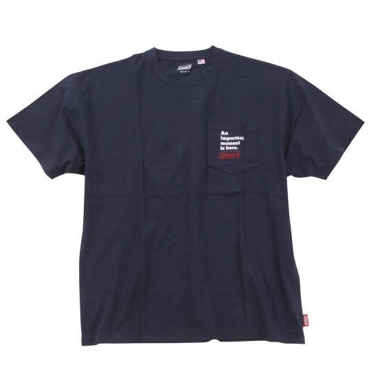 【max8】大きいサイズ メンズ Coleman USAコットン ポケット付 バックランタンプリント 半袖 Tシャツ ネイビー 1278-4208-2 3L 4L 5L 6L 7L 8L