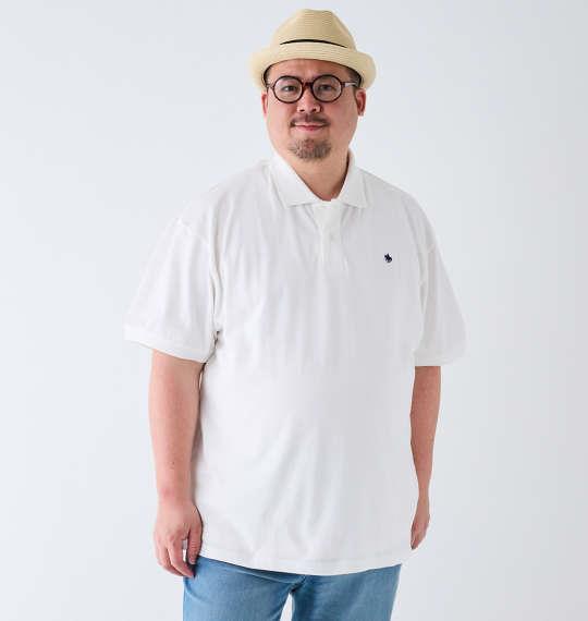 大きいサイズ メンズ POLO BCS ワンポイント刺繍 半袖 ポロシャツ ホワイト 1278-4274-1 3L 4L 5L 6L 8L