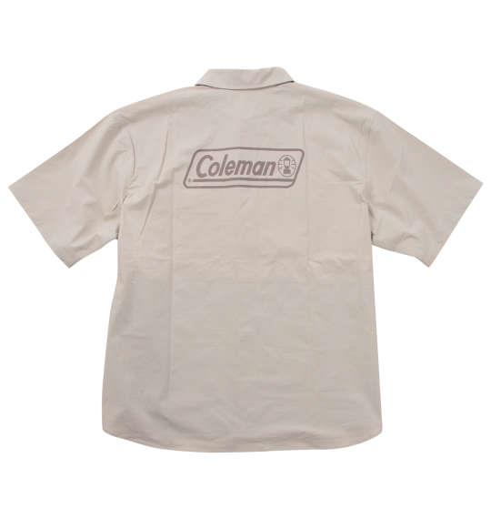 【max8】大きいサイズ メンズ Coleman ストレッチ ナイロン リップストップ バイカラー 半袖 シャツ ベージュ 1277-4270-1 3L 4L 5L 6L 7L 8L