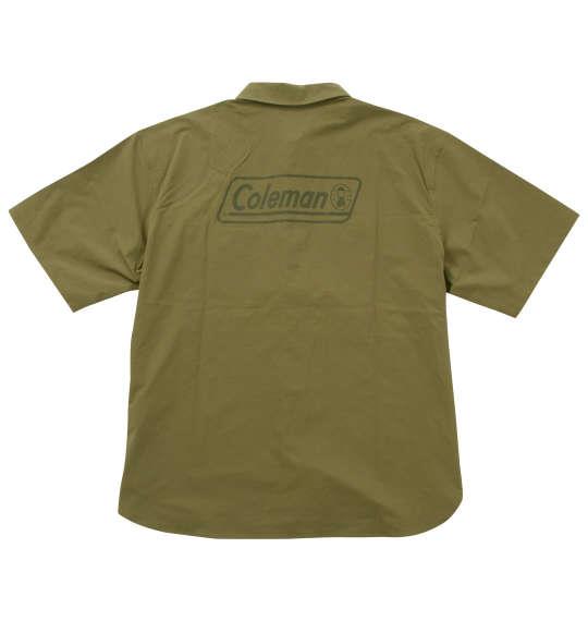 【max8】大きいサイズ メンズ Coleman ストレッチ ナイロン リップストップ バイカラー 半袖 シャツ カーキ 1277-4270-2 3L 4L 5L 6L 7L 8L