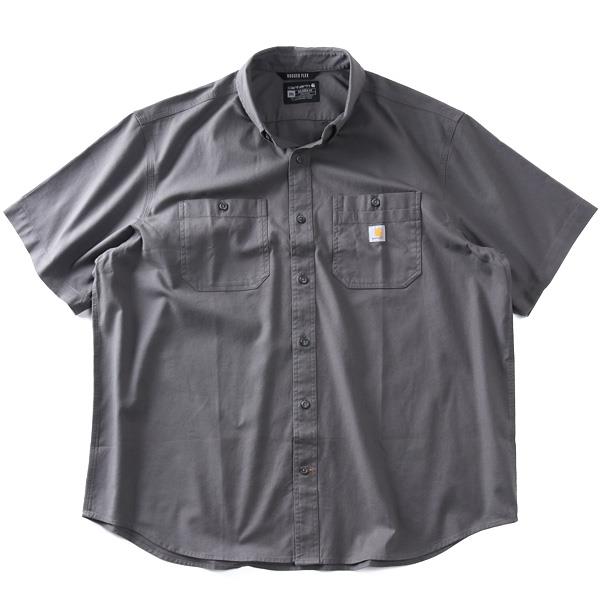 【SB0322】大きいサイズ メンズ CARHARTT カーハート リラックスフィット ミッドウェイト 半袖 キャンバス ワーク シャツ USA直輸入 103555