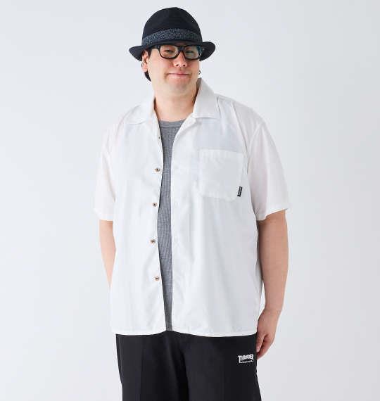 【max8】大きいサイズ メンズ OUTDOOR PRODUCTS 半袖 オープンカラー シャツ ホワイト 1257-4222-1 3L 4L 5L 6L 7L 8L