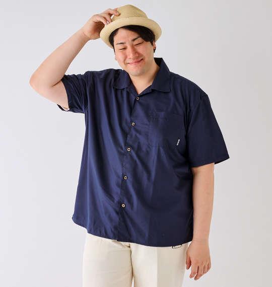 【max8】大きいサイズ メンズ OUTDOOR PRODUCTS 半袖 オープンカラー シャツ ネイビー 1257-4222-3 3L 4L 5L 6L 7L 8L