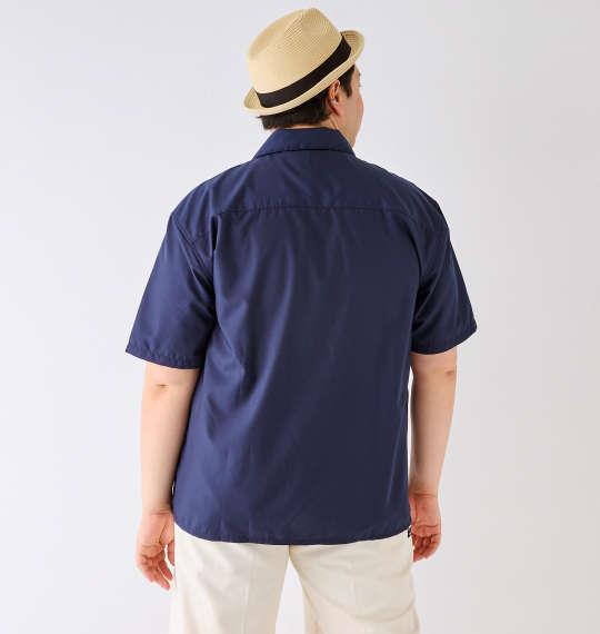 【max8】大きいサイズ メンズ OUTDOOR PRODUCTS 半袖 オープンカラー シャツ ネイビー 1257-4222-3 3L 4L 5L 6L 7L 8L