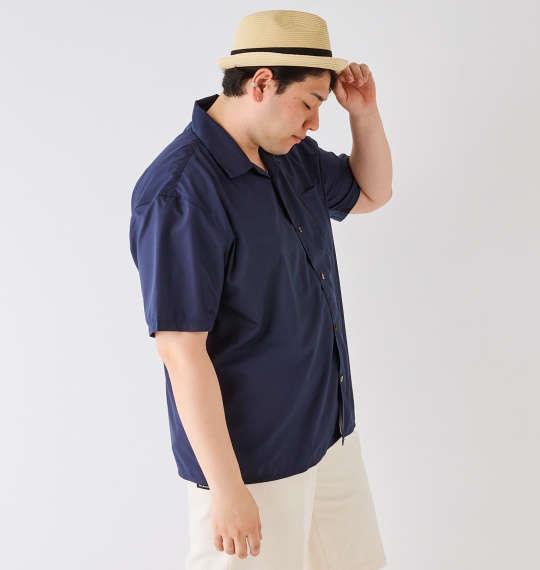 【max8】大きいサイズ メンズ OUTDOOR PRODUCTS 半袖 オープンカラー シャツ ネイビー 1257-4222-3 3L 4L 5L 6L 7L 8L