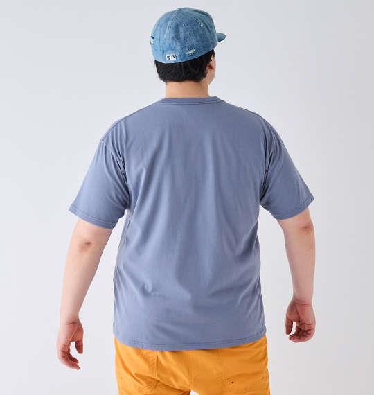 【max8】大きいサイズ メンズ SMILEY FACE T/C 天竺 ポケット付刺繍 半袖 Tシャツ ダスティサックス 1278-4579-3 3L 4L 5L 6L 8L