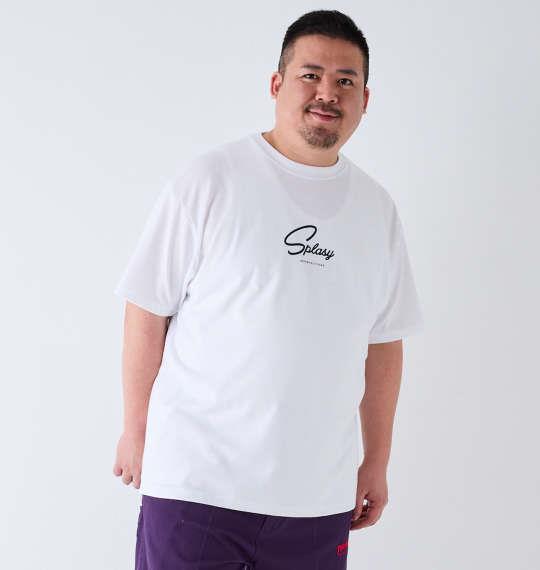 【max8】大きいサイズ メンズ BEAUMERE T/C 天竺 光沢ラバープリント 半袖 Tシャツ ホワイト 1278-4575-1 3L 4L 5L 6L 8L