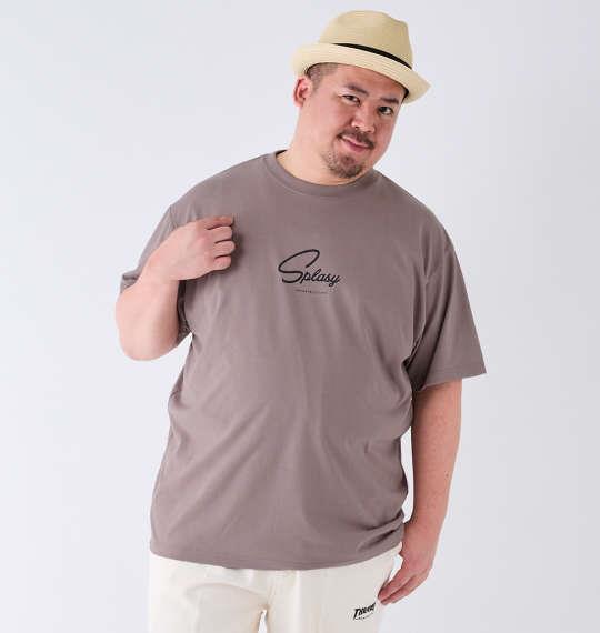 【max8】大きいサイズ メンズ BEAUMERE T/C 天竺 光沢ラバープリント 半袖 Tシャツ ライトモカ 1278-4575-3 3L 4L 5L 6L 8L