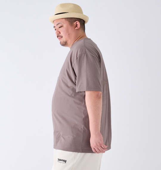 【max8】大きいサイズ メンズ BEAUMERE T/C 天竺 光沢ラバープリント 半袖 Tシャツ ライトモカ 1278-4575-3 3L 4L 5L 6L 8L