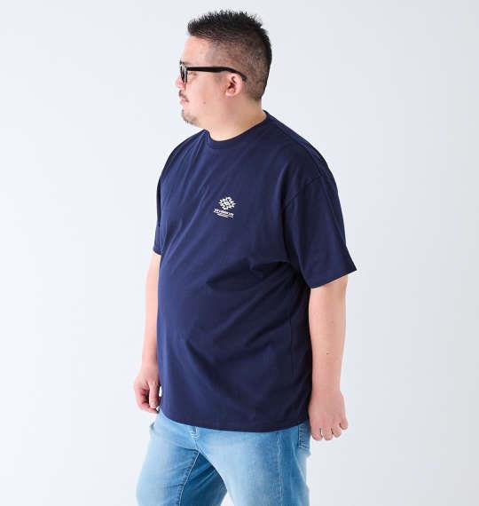 【max8】大きいサイズ メンズ BEAUMERE T/C 天竺 ラバープリント+サガラ刺繍 半袖 Tシャツ ネイビー 1278-4576-1 3L 4L 5L 6L 8L