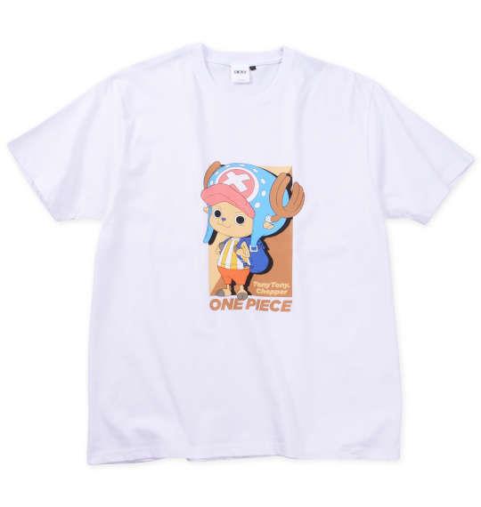【max8】大きいサイズ メンズ ONE PIECE 天竺 チョッパー 半袖 Tシャツ ホワイト 1278-4597-1 3L 4L 5L 6L 8L
