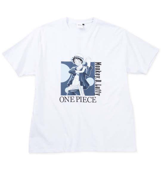 【max8】大きいサイズ メンズ ONE PIECE 天竺 ルフィ 半袖 Tシャツ ホワイト 1278-4598-1 3L 4L 5L 6L 8L