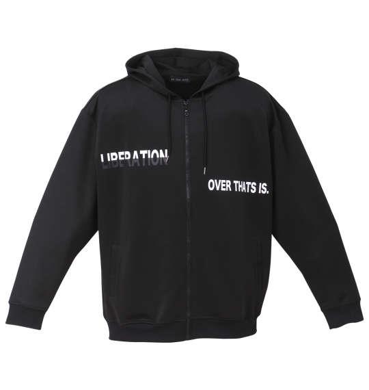 大きいサイズ メンズ in the attic ポンチ フルジップ パーカー ブラック × ロゴプリント 1258-4213-2 3L 4L 5L 6L