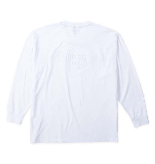 【max8】大きいサイズ メンズ OUTDOOR PRODUCTS 天竺エンボス 長袖 Tシャツ ホワイト 1258-4300-1 3L 4L 5L 6L 7L 8L