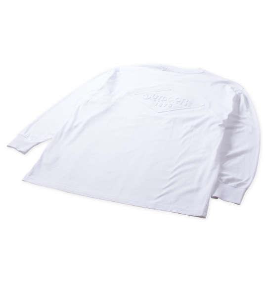 【max8】大きいサイズ メンズ OUTDOOR PRODUCTS 天竺エンボス 長袖 Tシャツ ホワイト 1258-4300-1 3L 4L 5L 6L 7L 8L