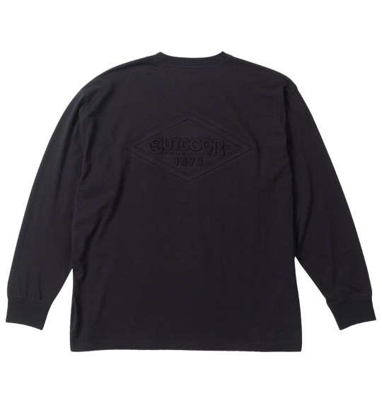 【max8】大きいサイズ メンズ OUTDOOR PRODUCTS 天竺エンボス 長袖 Tシャツ ブラック 1258-4300-2 3L 4L 5L 6L 7L 8L