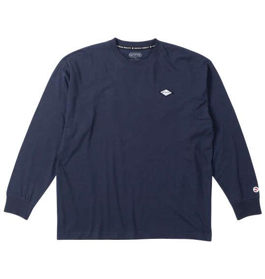 【max8】大きいサイズ メンズ OUTDOOR PRODUCTS 天竺エンボス 長袖 Tシャツ ネイビー 1258-4300-3 3L 4L 5L 6L 7L 8L