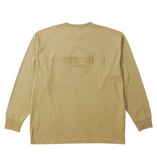 【max8】大きいサイズ メンズ OUTDOOR PRODUCTS 天竺エンボス 長袖 Tシャツ ベージュ 1258-4300-4 3L 4L 5L 6L 7L 8L