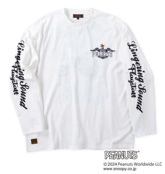大きいサイズ メンズ FLAGSTAFF × PEANUTS スヌーピーコラボ 長袖 Tシャツ ホワイト 1278-4345-1 3L 4L 5L 6L