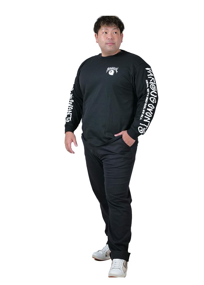 大きいサイズ メンズ BEAUMERE ボウメール エイトボール 4面プリント 袖リブ付き 長袖 Tシャツ 吸水速乾 UVカット 12435004