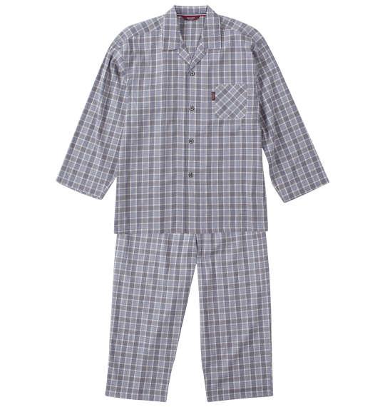 【max8】大きいサイズ メンズ marie claire homme TCツイルチェック 長袖 パジャマ ライトグレー 1279-4300-1 3L 4L 5L 6L 8L