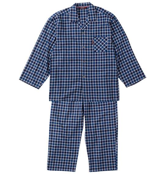 【max8】大きいサイズ メンズ marie claire homme TCツイルチェック 長袖 パジャマ ネイビー 1279-4300-2 3L 4L 5L 6L 8L