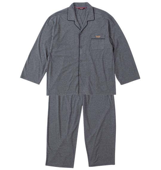 【max8】大きいサイズ メンズ marie claire homme TC天竺 長袖 パジャマ チャコール 1279-4301-1 3L 4L 5L 6L 8L