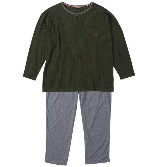 【max8】大きいサイズ メンズ marie claire homme ジャガード ケーブル柄 スウェット セット カーキ 1279-4302-2 3L 4L 5L 6L 8L