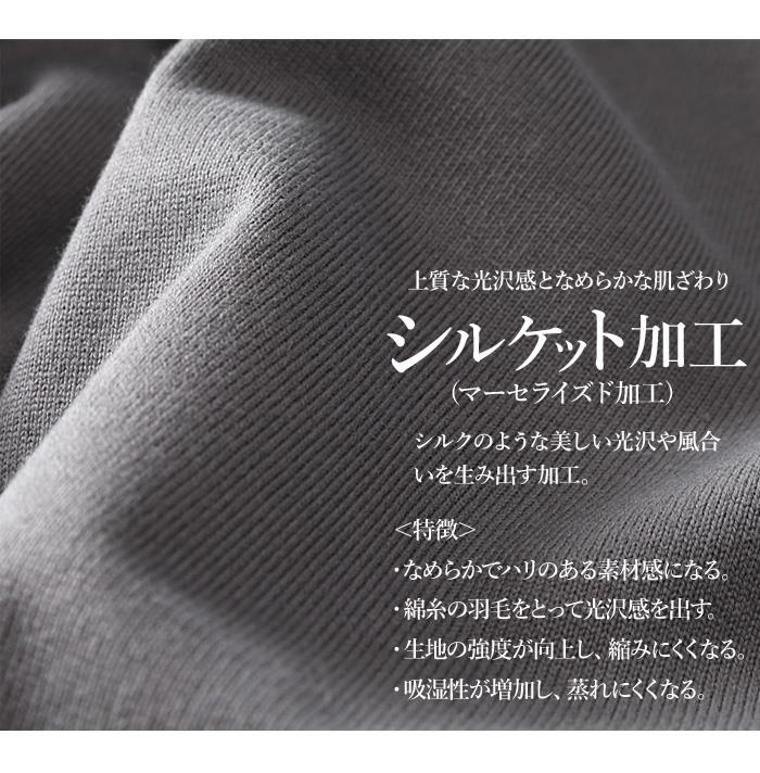 大きいサイズ メンズ DREAM MASTER シルケット加工 スーピマ モックネック 長袖 Tシャツ dm-t240412
