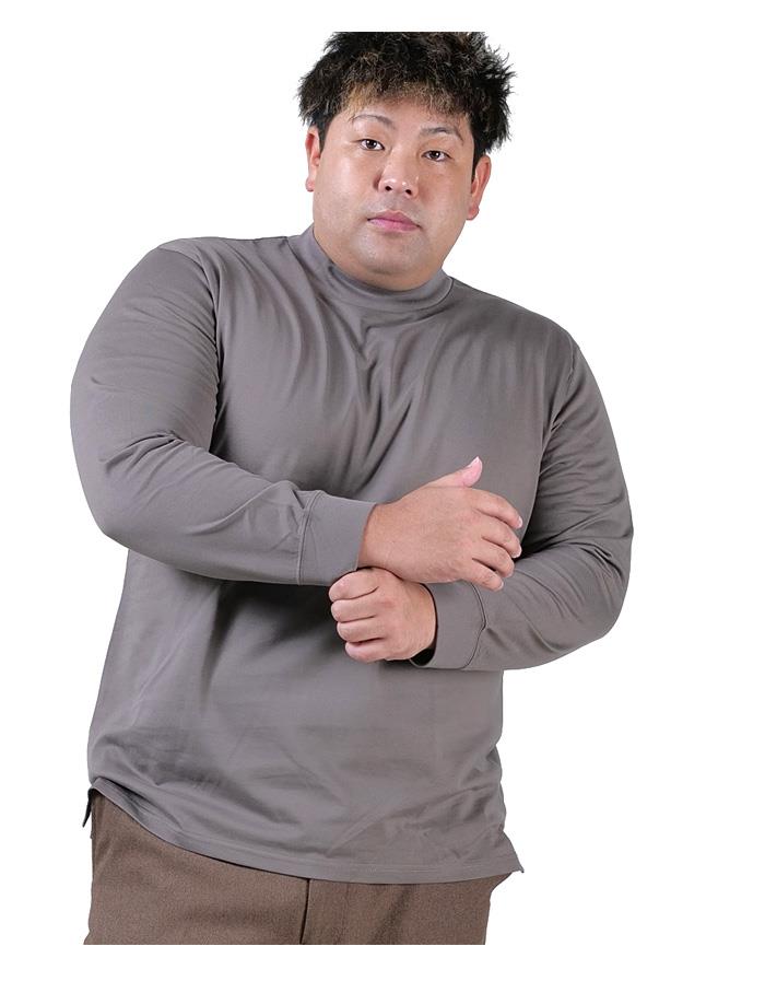大きいサイズ メンズ DREAM MASTER シルケット加工 スーピマ モックネック 長袖 Tシャツ dm-t240412