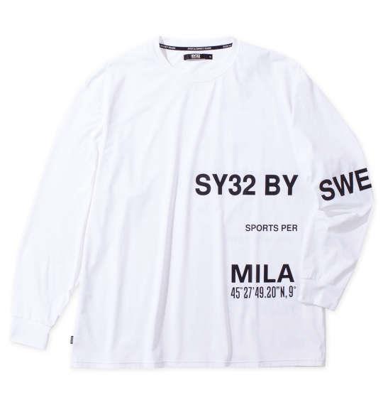 大きいサイズ メンズ SY32 by SWEET YEARS セパレートグラフィック 長袖 Tシャツ ホワイト 1278-4392-1 3L 4L 5L 6L