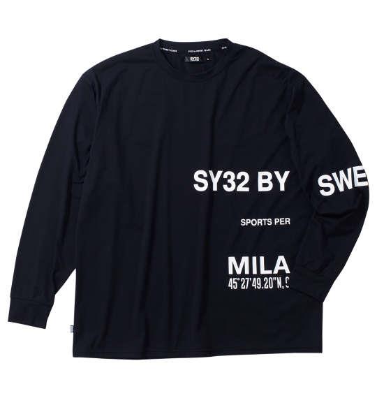 大きいサイズ メンズ SY32 by SWEET YEARS セパレートグラフィック 長袖 Tシャツ ブラック 1278-4392-2 3L 4L 5L 6L