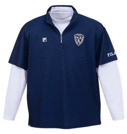 大きいサイズ メンズ FILA GOLF 半袖 シャツ + インナー セット ネイビー × ホワイト 1278-4360-2 3L 4L 5L 6L
