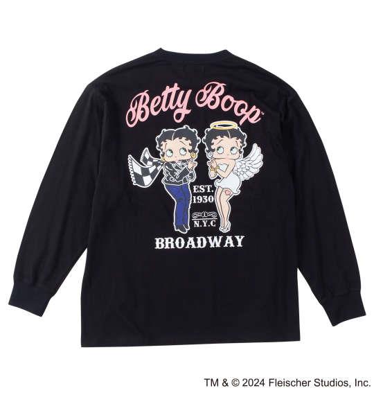 大きいサイズ メンズ BETTY BOOP 天竺 プリント 長袖 Tシャツ ブラック 1278-4630-2 3L 4L 5L 6L