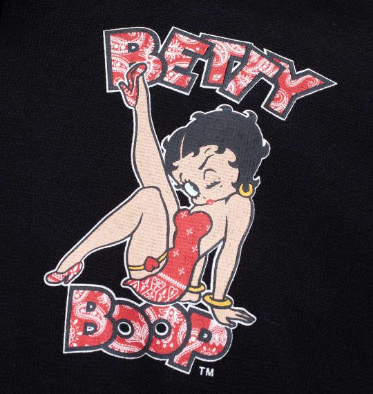 大きいサイズ メンズ BETTY BOOP ニット フリース プリント フルジップ パーカー ブラック 1278-4631-2 3L 4L 5L 6L