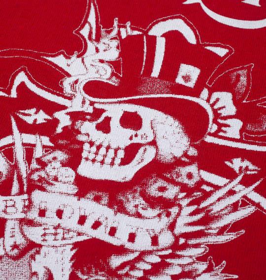 大きいサイズ メンズ Ed Hardy 天竺 プリント 長袖 Tシャツ レッド 1278-4640-3 3L 4L 5L 6L