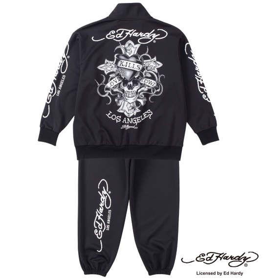 大きいサイズ メンズ Ed Hardy プリント ジャージ セット ブラック 1278-4643-2 3L 4L 5L 6L