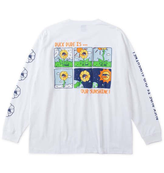 大きいサイズ メンズ b-one-soul DUCK DUDE サンフラワー 長袖 Tシャツ ホワイト 1258-4315-1 3L 4L 5L 6L
