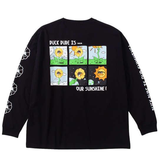 大きいサイズ メンズ b-one-soul DUCK DUDE サンフラワー 長袖 Tシャツ ブラック 1258-4315-2 3L 4L 5L 6L