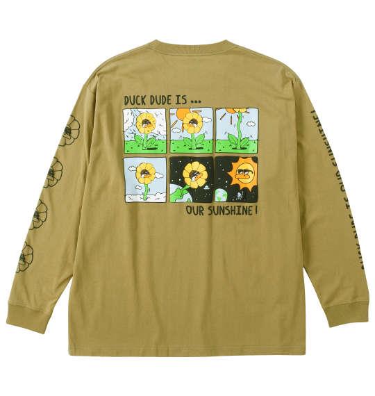 大きいサイズ メンズ b-one-soul DUCK DUDE サンフラワー 長袖 Tシャツ コヨーテ 1258-4315-3 3L 4L 5L 6L